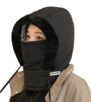 Winter Thick Warm Windproof Hat with Earflaps - Black