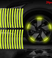 ২০ পিস্  Car Wheel Hub Reflective Sticker Tire Rim Reflective Strips Luminous for Night Driving Car Bike Motorcycle Wheel Sticker