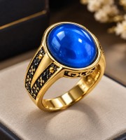 turkis গোল্ডেন (golden) তুর্কি রত্ন পাথর কালার চেঞ্জিং আংটি --কোড -700